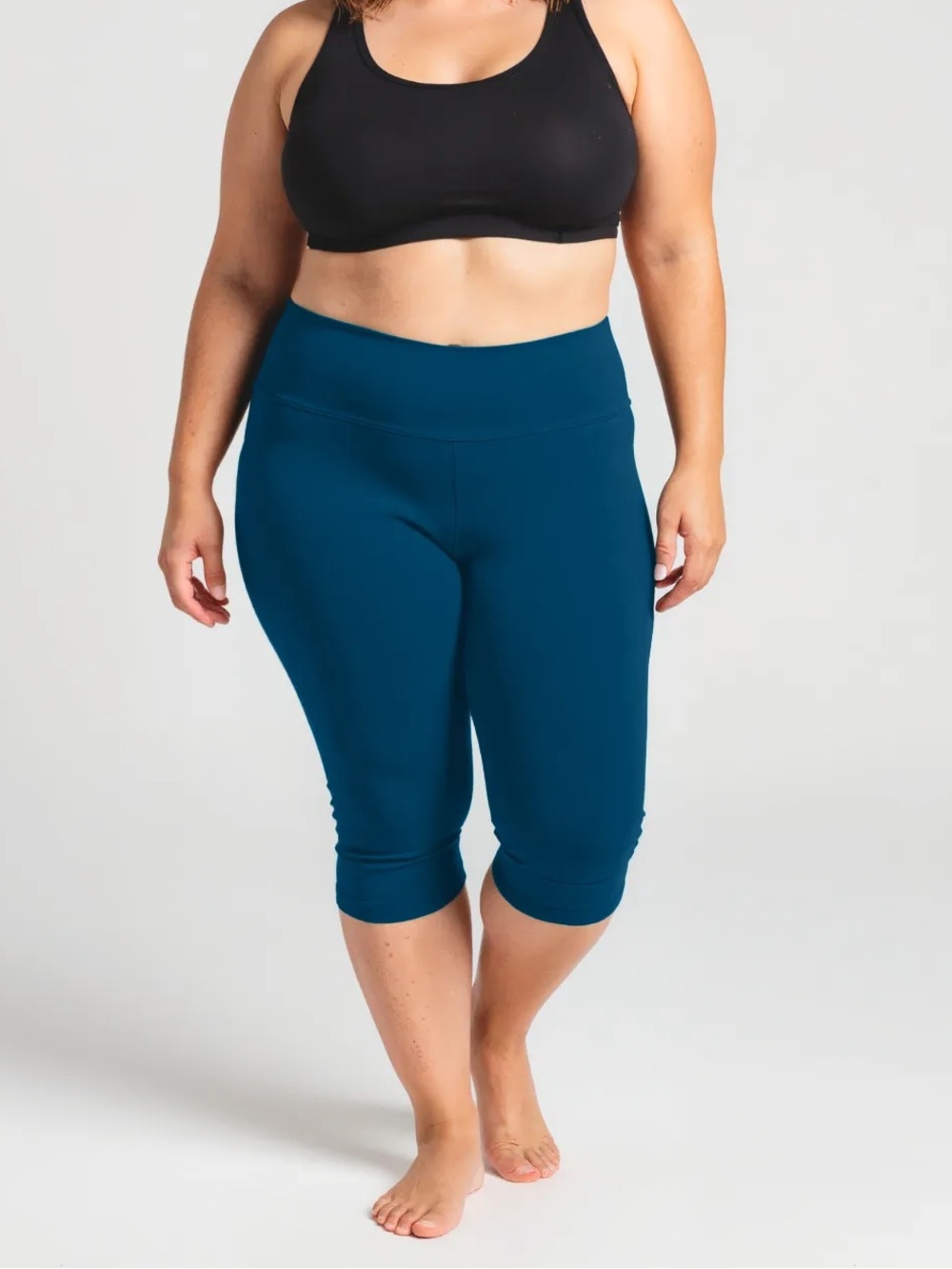 NEW Calypsa by Modli UPF 50+ Capri Swim Leggings in Space Blue - Size 1X